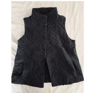 Eileen Fisher  Grey Quilted Jersey Vest